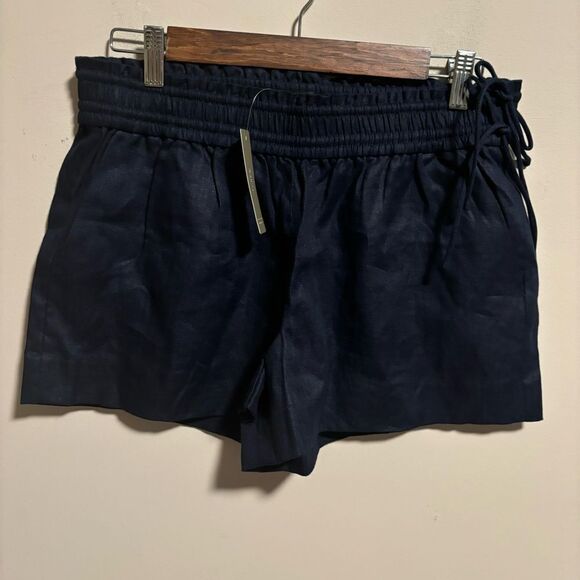 NWT J. Crew 100% Linen Side Tie Shorts Navy Blue- Size Small - Picture 3 of 13